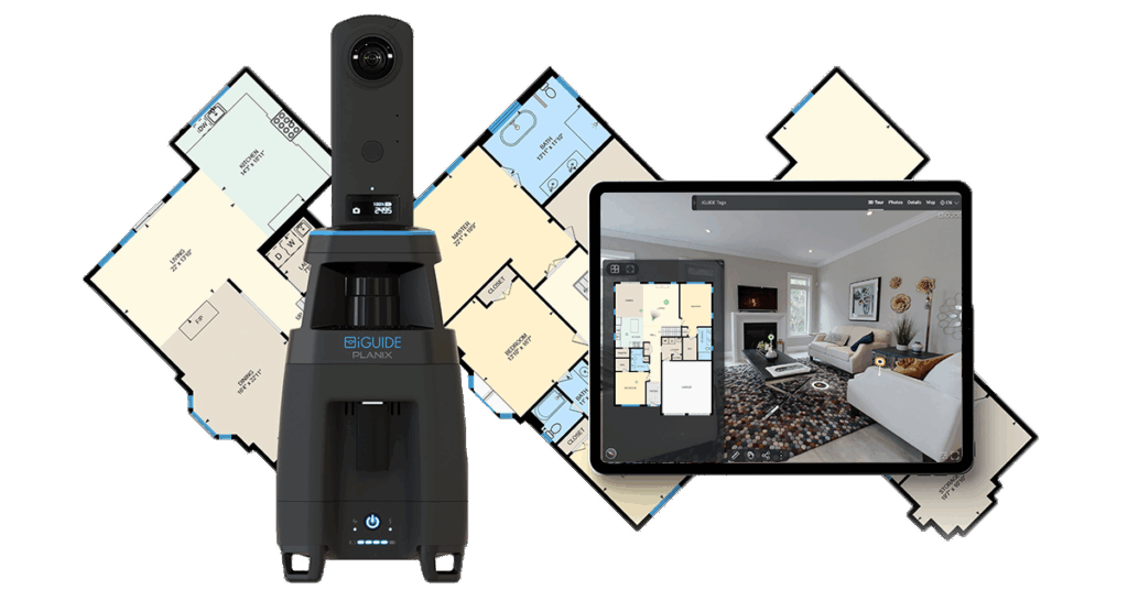 real estate photography Kingston Ontario - graphic showing iGUIDE virtual tours camera and iPad