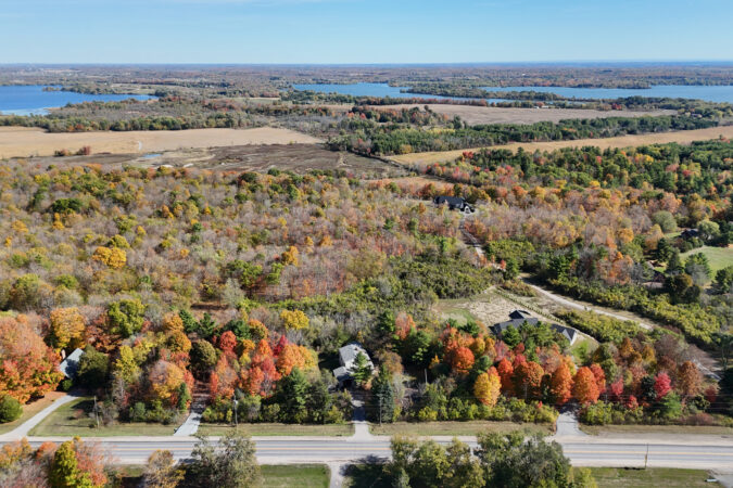 Aerial real estate photography example by Show Kingston – Battersea country home near Kingston, Ontario
